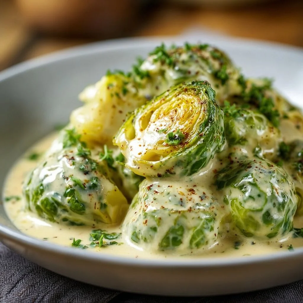 Rosenkohl in Frischkäse-Senfsauce