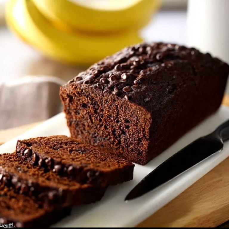 Schokoladiges Bananenbrot mit saftigen Bananen und Kakao