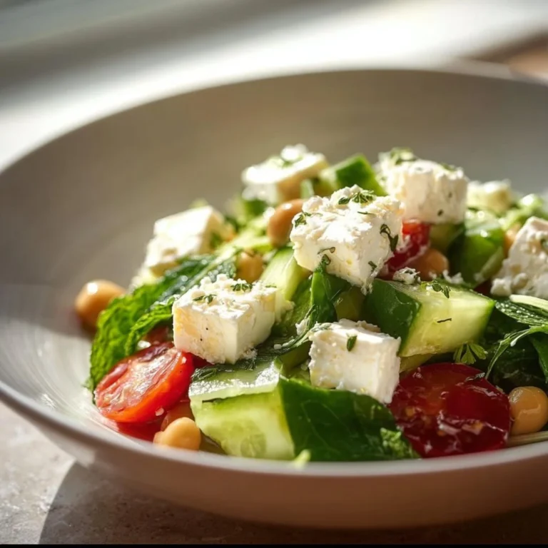Sommersalat mit Feta, bunten Gemüsen und frischen Kräutern