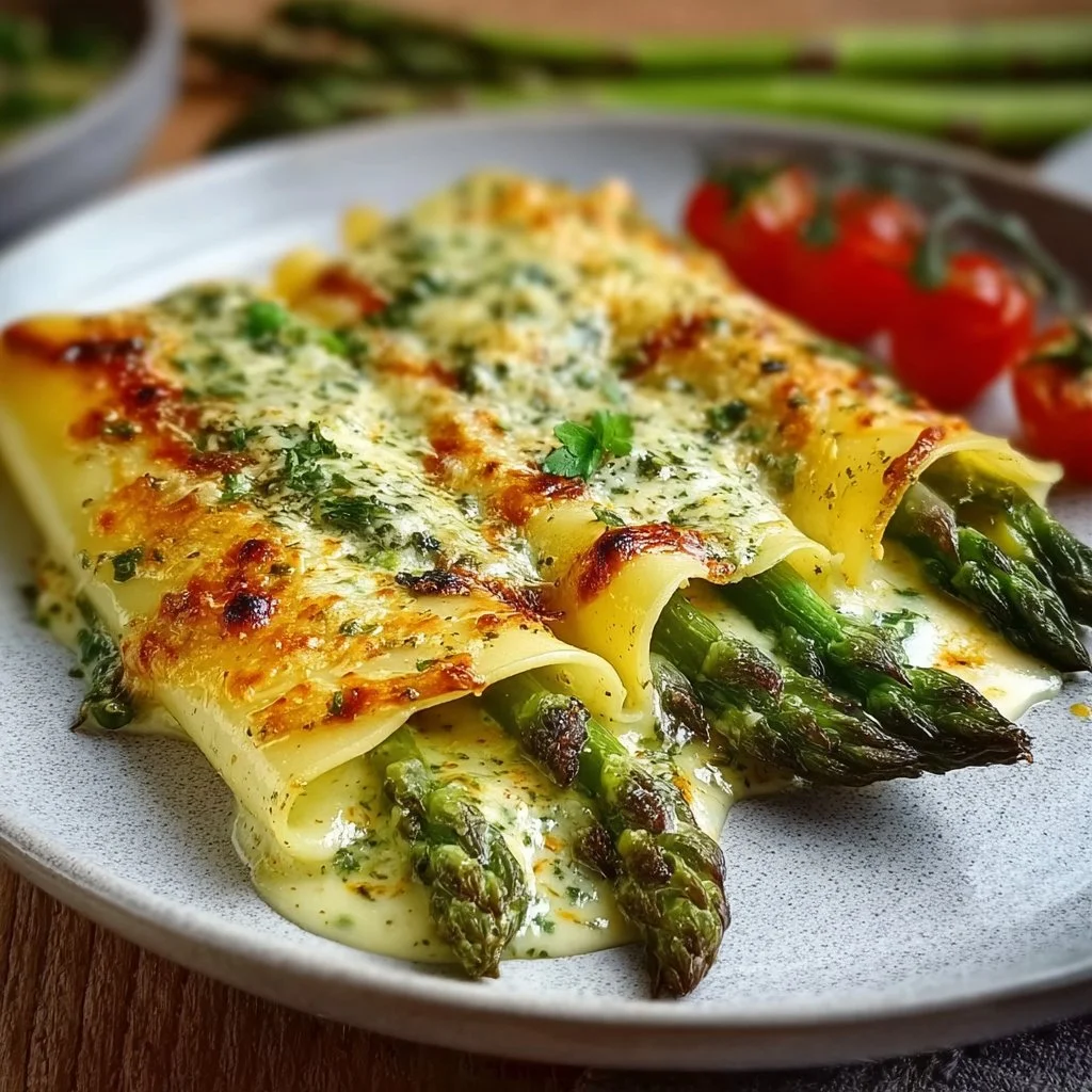 Spargel-Cannelloni mit Kräutersauce