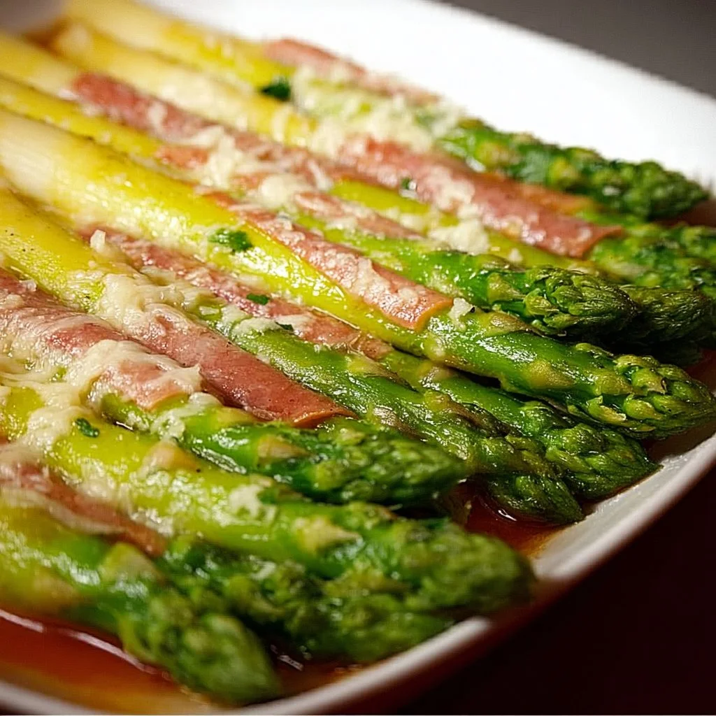 Spargel überbacken mit Käse und Kräutern