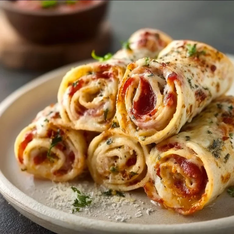 Tortilla-Pizza-Rollen mit frischen Zutaten und Käse