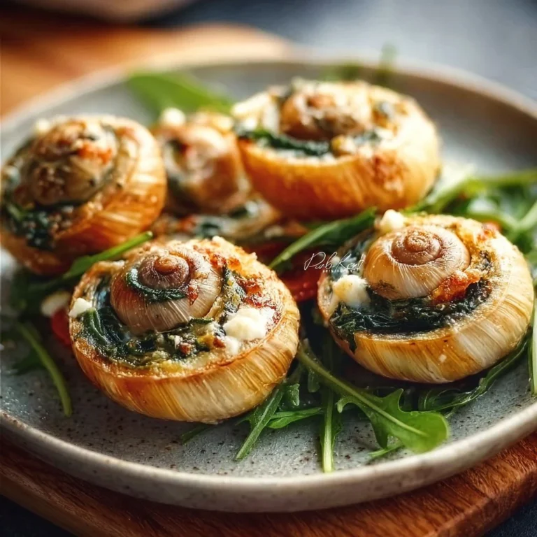 Vegetarische Schnecken mit frischen Zutaten und Kräutern zubereitet