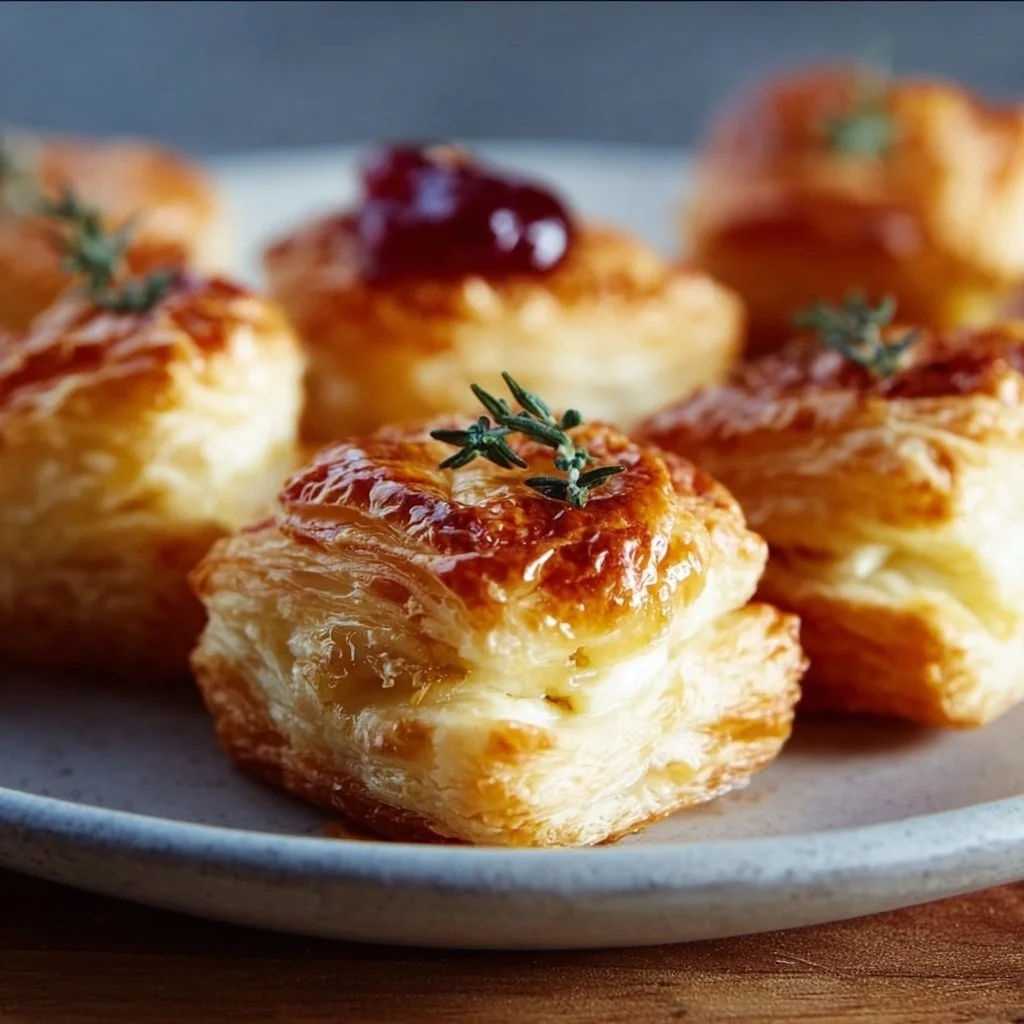 Leckere Blätterteig-Happen gefüllt mit Camembert