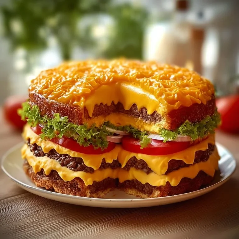 Leckere Cheeseburger-Torte als Festessen für besondere Anlässe