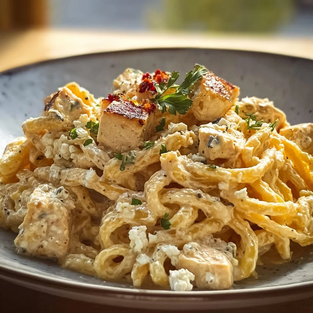 Cremige Hähnchen Feta Pasta: Unglaublich & einfach lecker!
