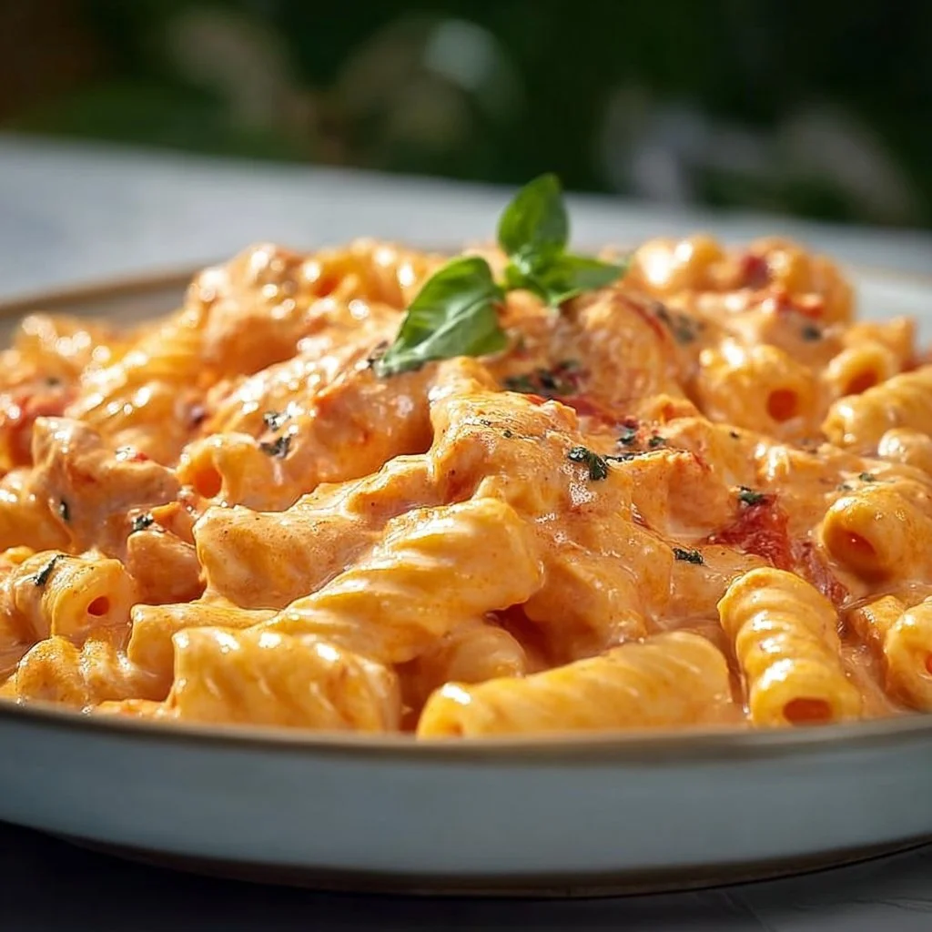 Cremige Pasta mit würziger Tomatensoße