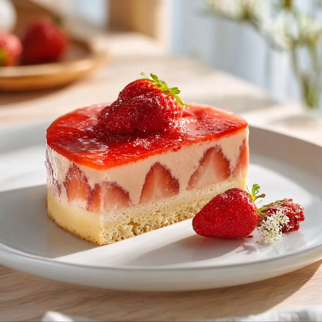 Erdbeerkuchen mit Pudding