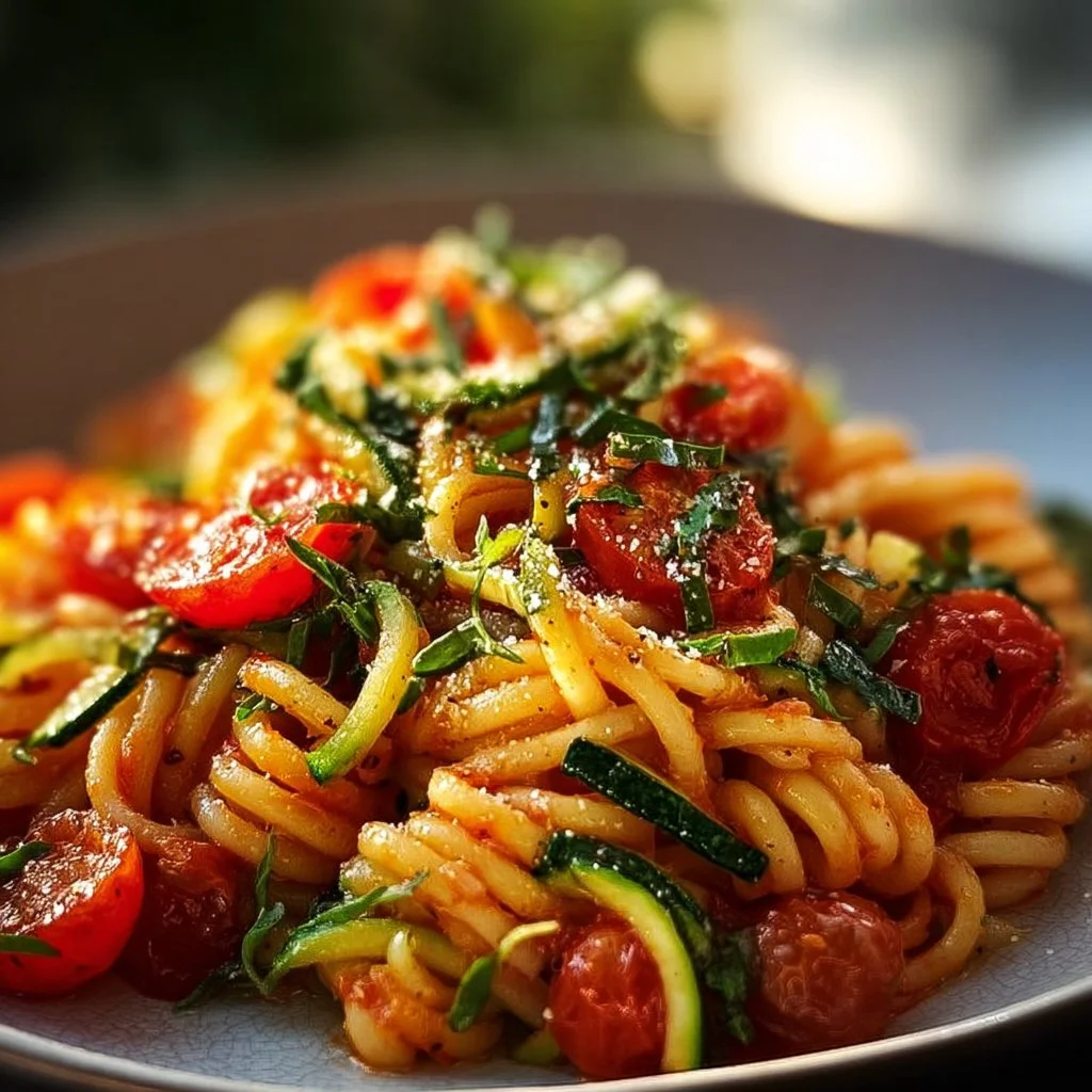 Gesunde Tomaten-Zucchini-Pasta
