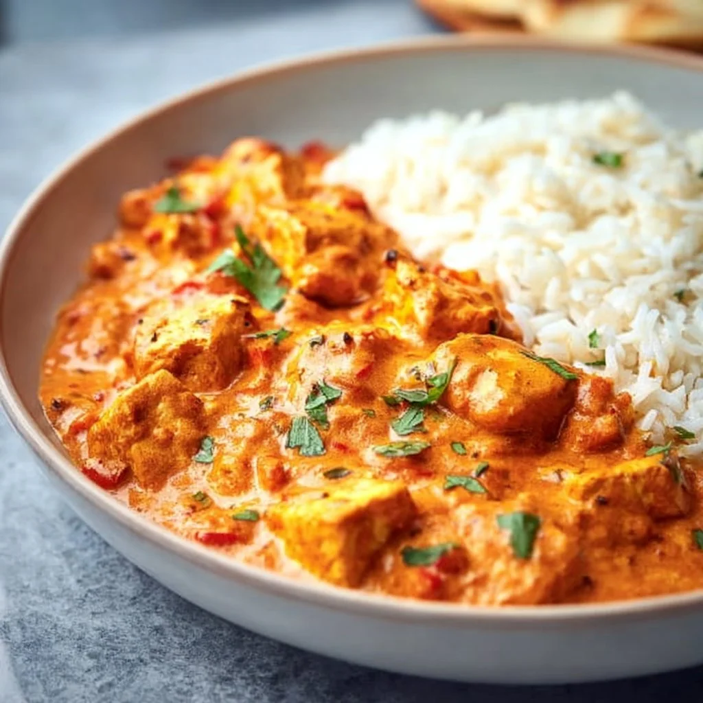 Halloumi Tikka Masala mit aromatischen Gewürzen und frischen Zutaten