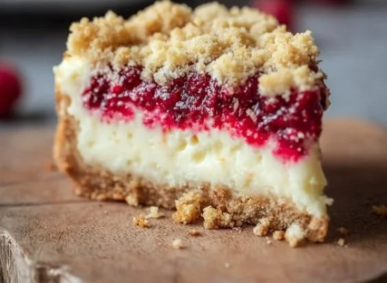 Himbeer-Streuselkuchen mit Joghurt-Cheesecake