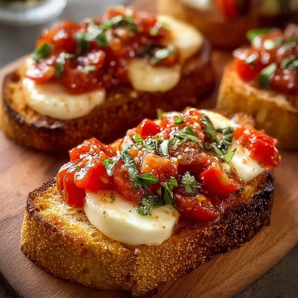 Italienische Bruschetta mit Mozzarella