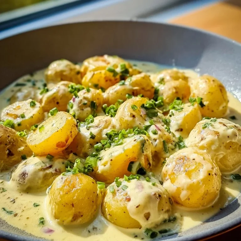 Kartoffeln in Knoblauch-Sahnesauce zubereitet in 30 Minuten