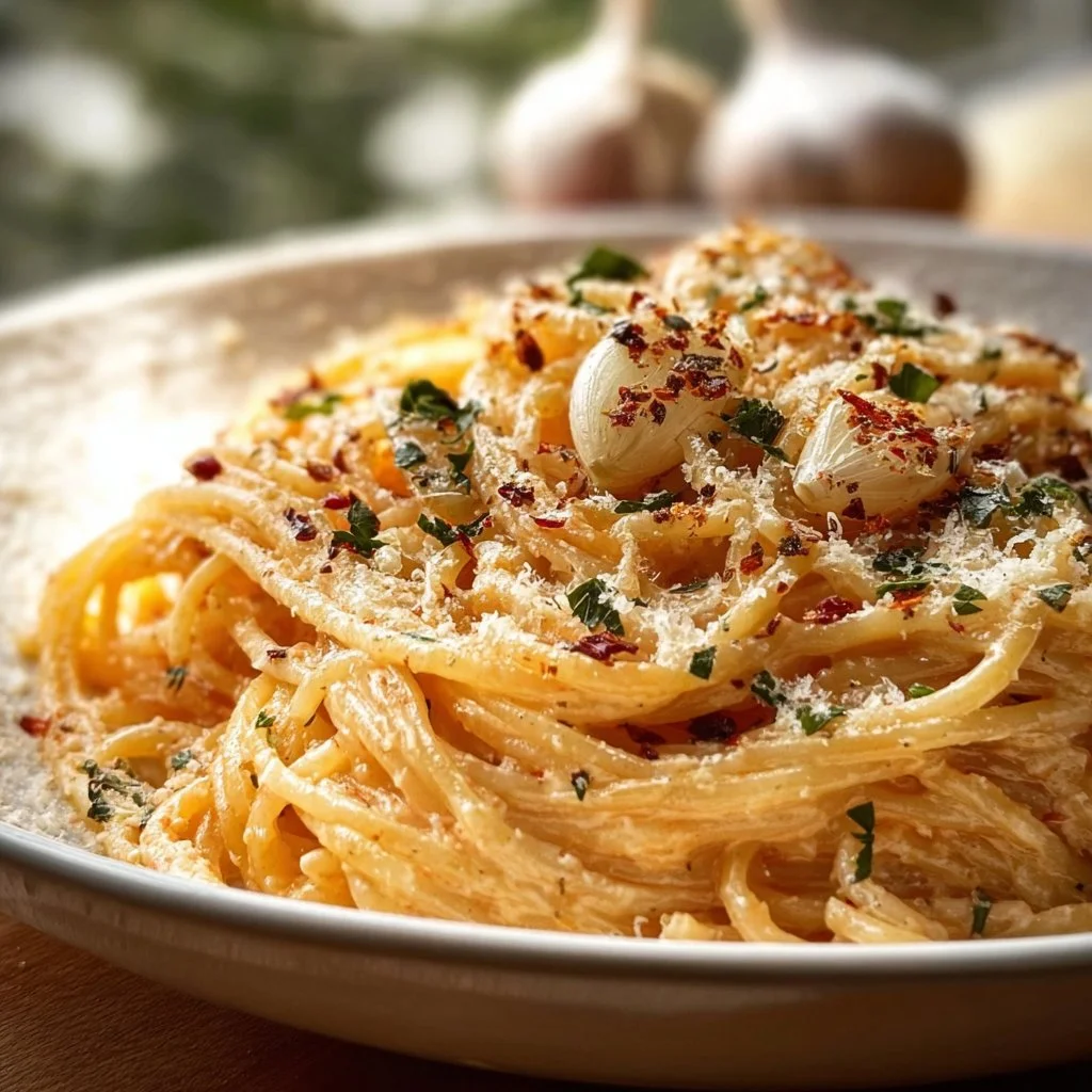 Knoblauch-Parmesan-Nudeln