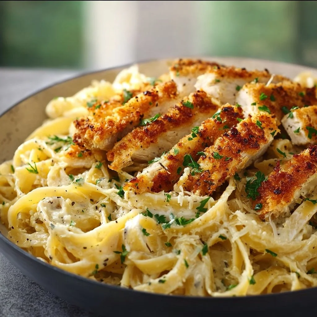 Knusprige H&auml;hnchenfettuccine Alfredo