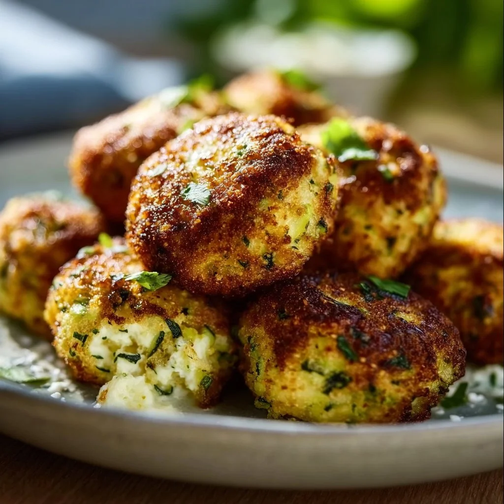 Knusprige Zucchini-Feta-B&auml;llchen aus dem Ofen