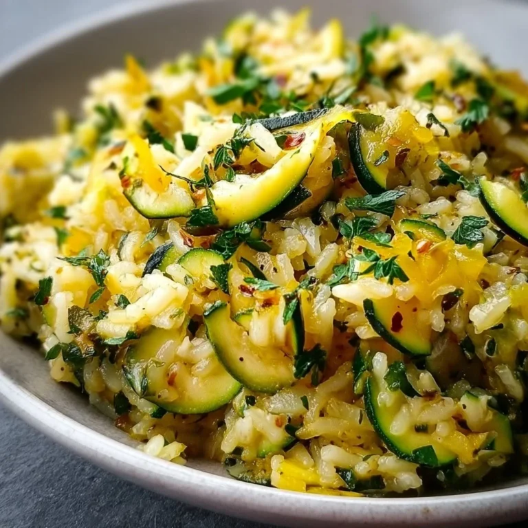 Köstliche Zucchini Reis Pfanne mit frischen Zutaten in einer Pfanne zubereitet.