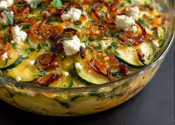 Low Carb Zucchini Auflauf mit Feta