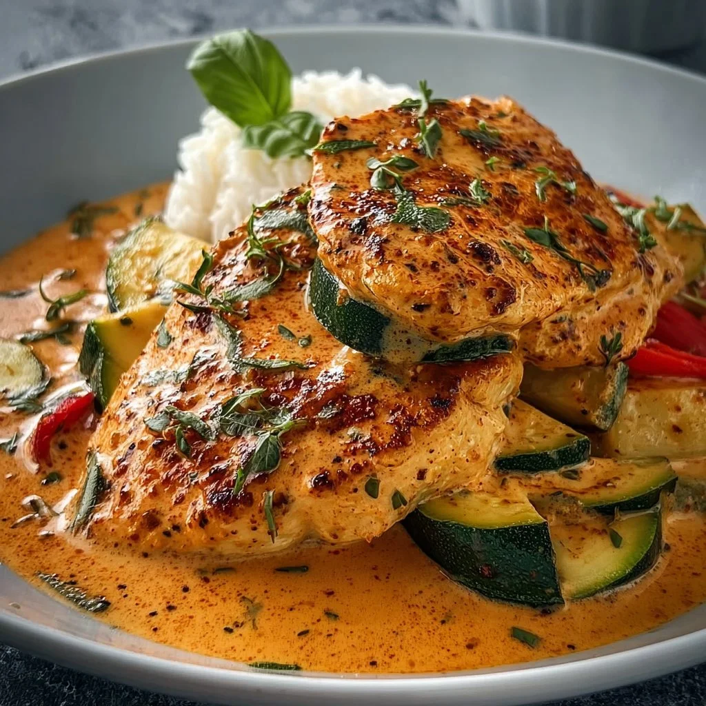 Paprika-Zucchini-Sahne-Hähnchen