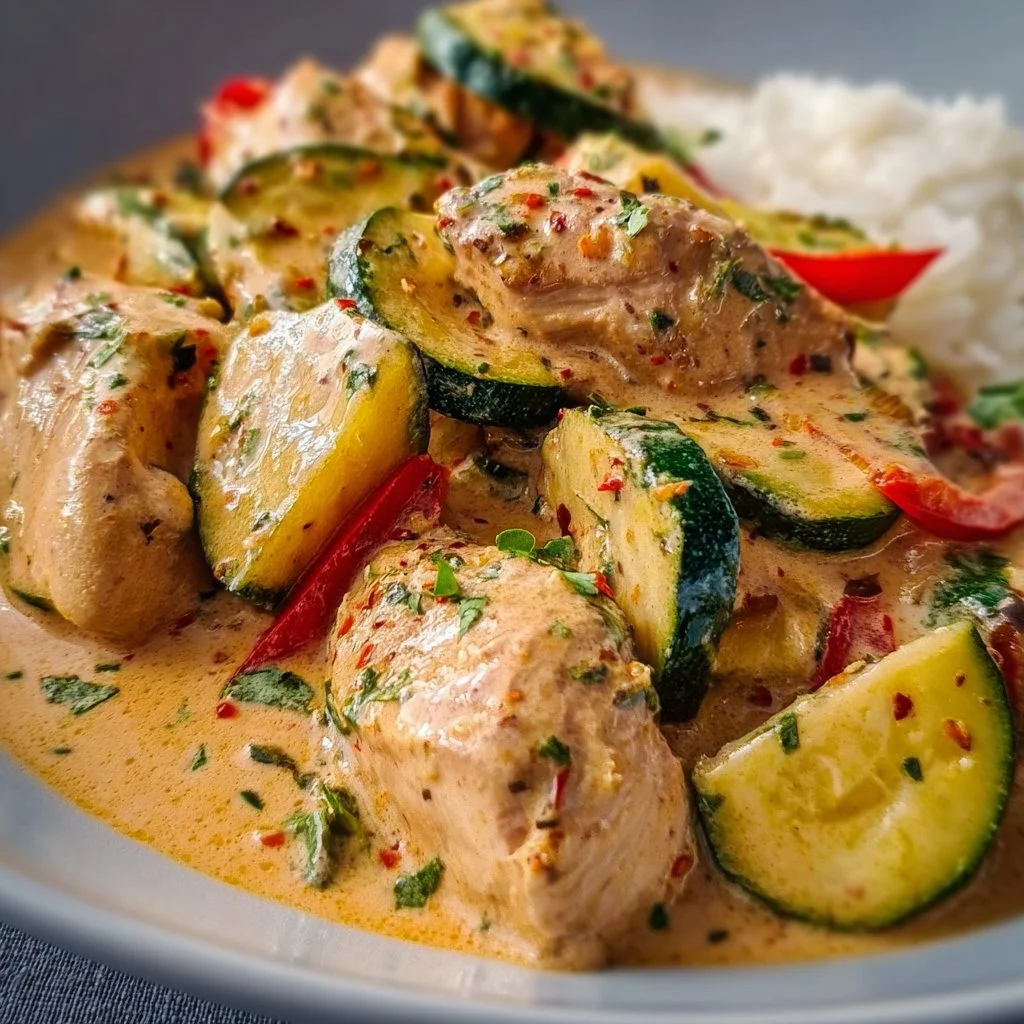 Paprika Zucchini Sahne H&auml;hnchen in wenigen Minuten - Kochen Mit Uns