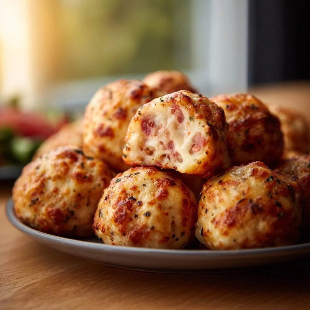 Leckere Pizza Bällchen frisch aus dem Ofen, perfekt zum Teilen