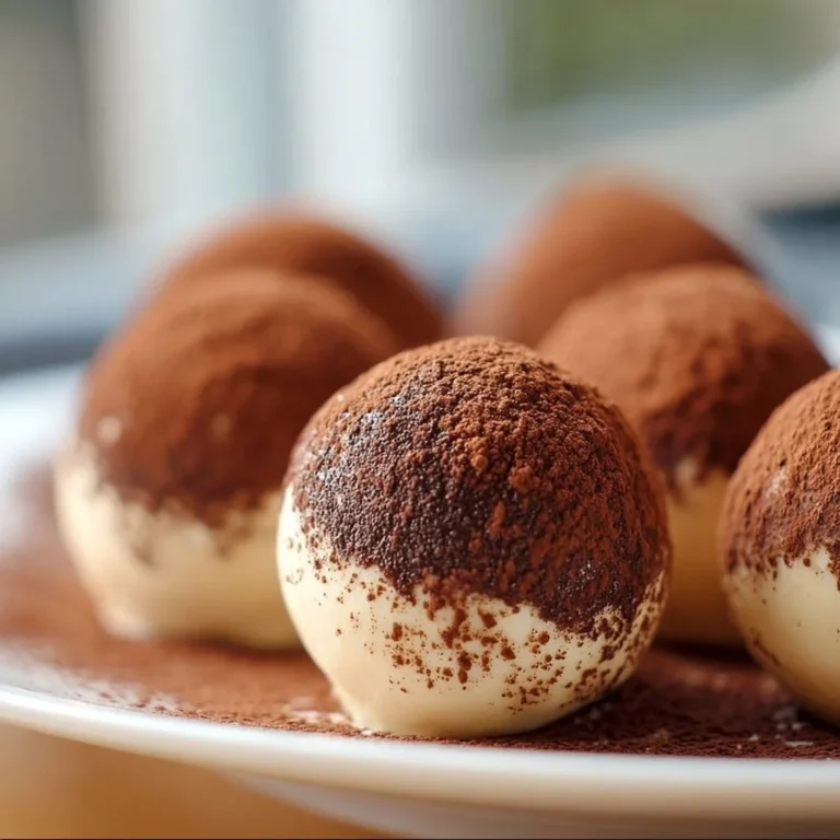 Leckere Tiramisu-Bällchen auf einem Teller serviert
