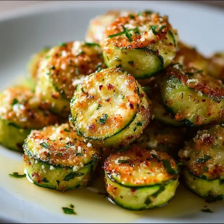 Zucchini-Knoblauch-Häppchen auf einem Teller für einen leckeren Snack