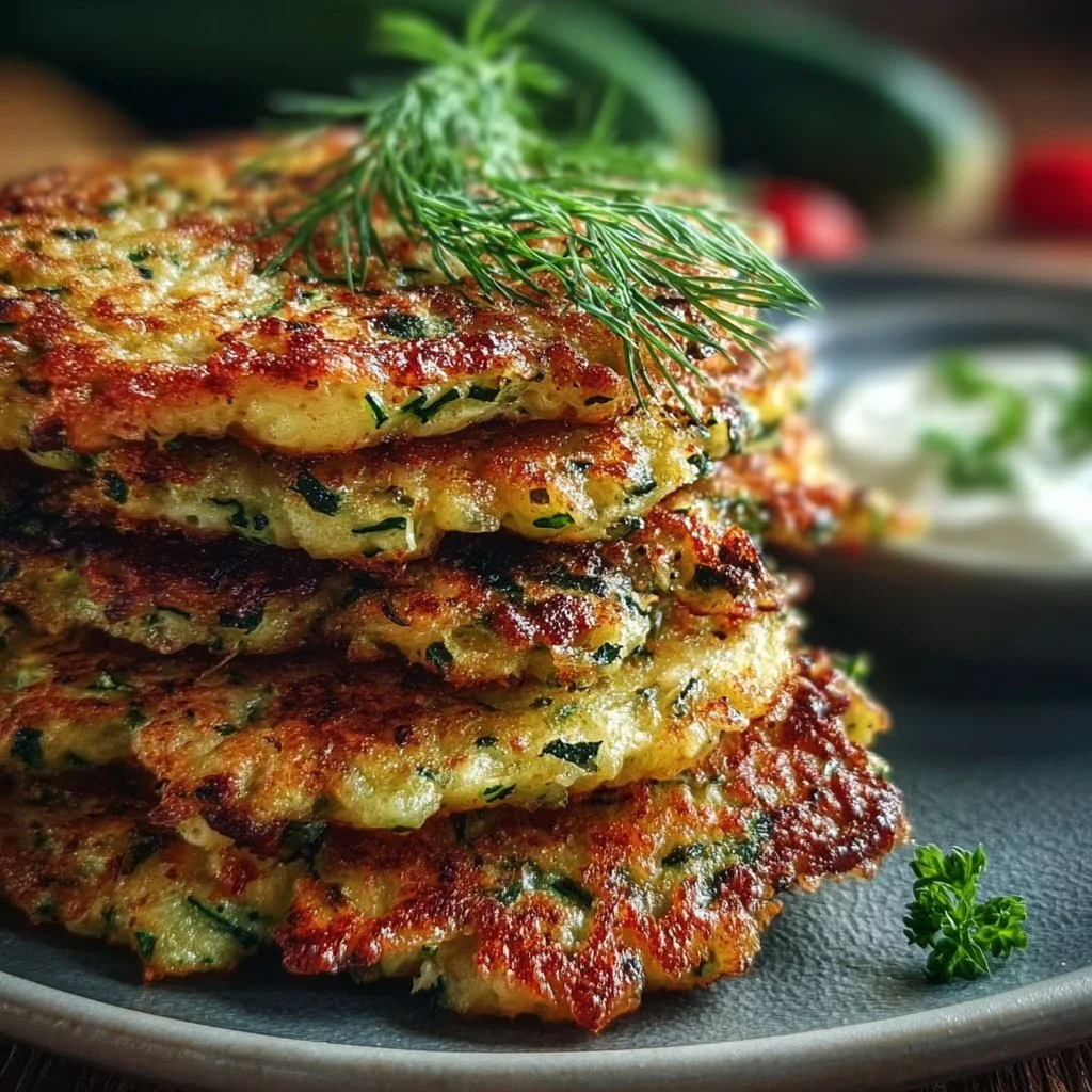 Zucchini-Puffer mit hohem Eiweißgehalt und niedrigem Kohlenhydratanteil
